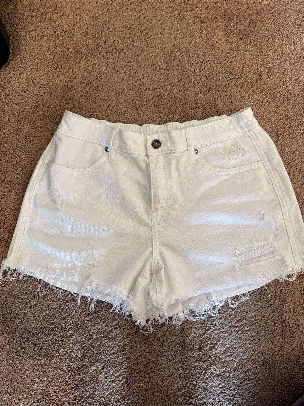 Aerie White Distressed Women's Shorts